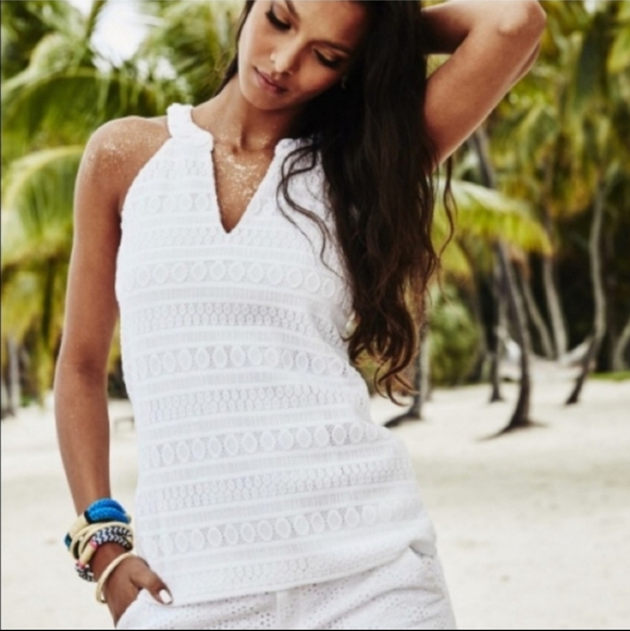 Lilly Pulitzer Arya Sleeveless Crochet Top Size Medium - Picture 1 of 11